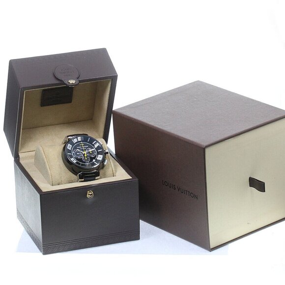 LOUIS VUITTON Tambour in black Q114K Chronograph Automatic Men's Watch_773554 - Picture 1 of 7